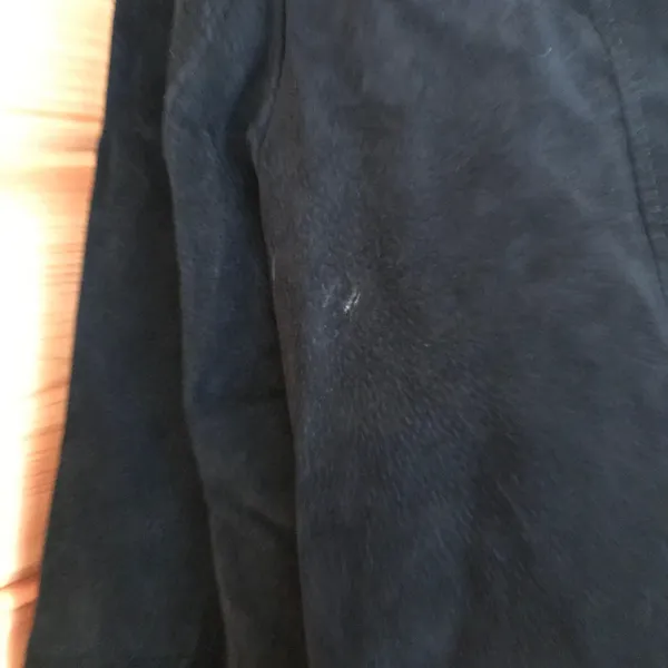 BLACK SEUDE LEATHER BUTTON UP BLAZER STYLE JACKET Size L - Image 7