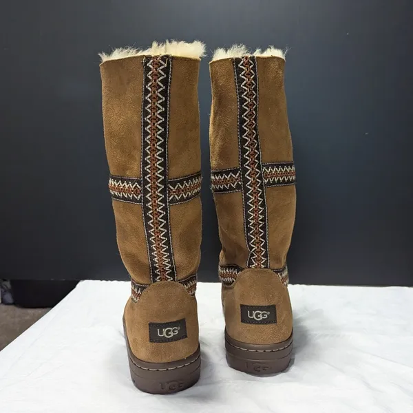 UGG Sundance Revival Shearling Boots Sheepskin Chestnut Tan Womens 7 Winter Cozy - Image 3