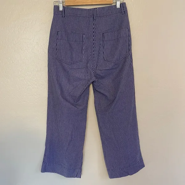 SKFK Mariartze Cropped Culottes Pants Womens Sz 6 8 Organic Cotton Striped - Image 3