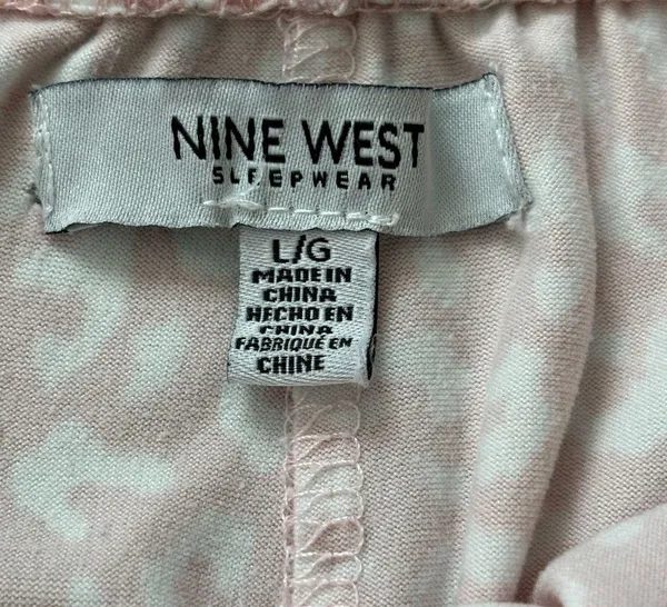 Nine West Pink Camo Pajama Bottoms Size L/G - Image 5