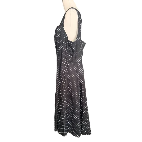 Torrid Black White Polka Dot Sweetheart Cutout Back Fit Flare Midi Dress Size 18 - Image 6