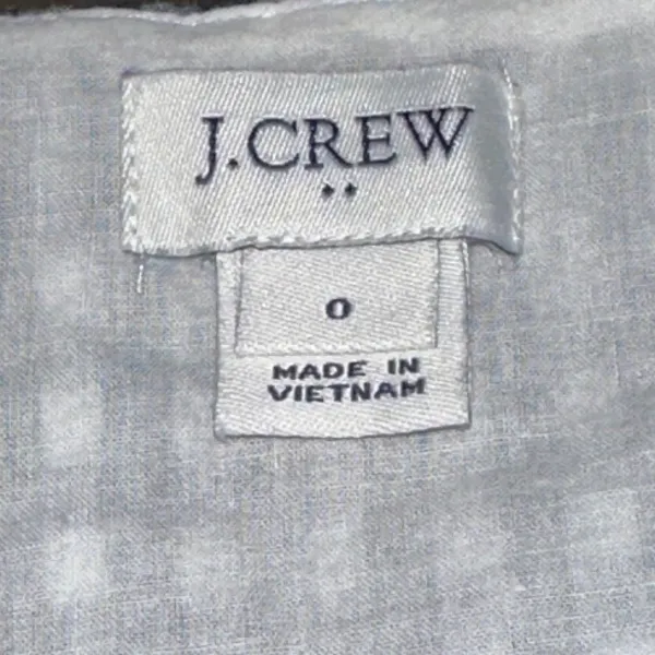 J. Crew Factory V Neck Button Front Navy Gingham Sleeveless Dress 0‎ Lined - Image 7