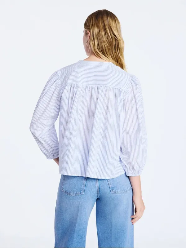 NWT Free Assembly Women's Shirred Cotton Button Down Blouse sz XS 0-2 - Image 8