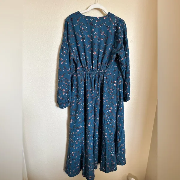 Hatch The Shana‎ Midi Maternity Dress Moroccan Blue Multi Floral Size 2 Medium - Image 9