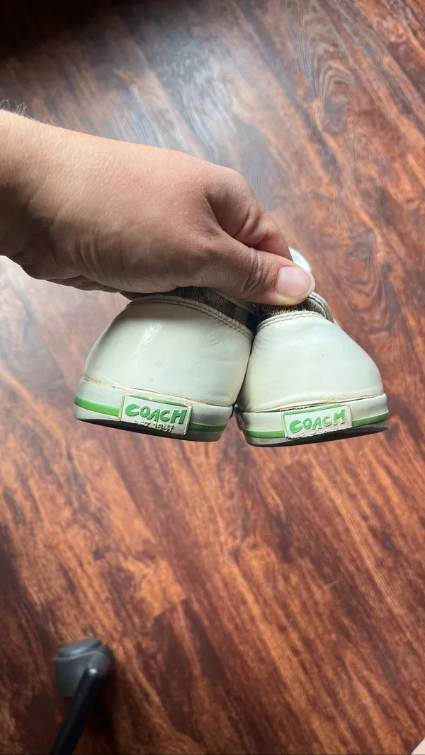 Vintage Coach Green Signature C Jacquard Polly Sneakers Sz 10 Y2K⁠ - Image 6
