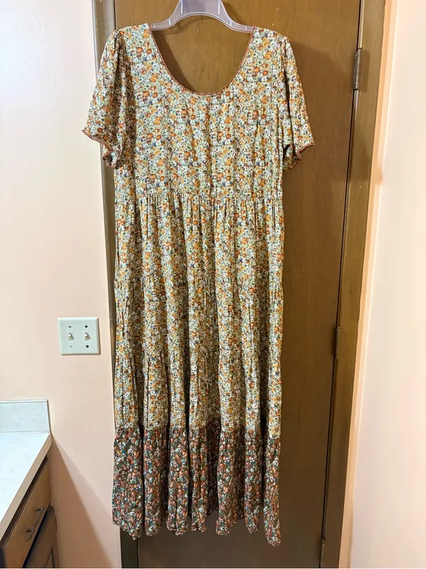NWOT Natural Life green & brown floral maxi dress - Image 4