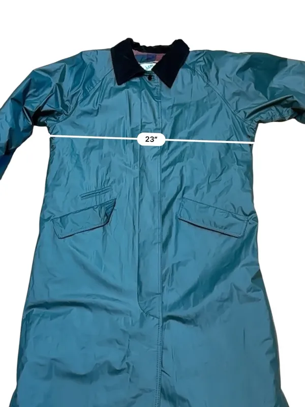 Vintage Misty Harbor Green Plaid Women’s Size M Flannel Lined Rain Coat - Image 11
