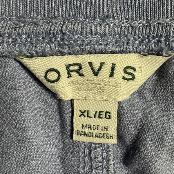 Orvis womens shorts blue pockets pull up tie front XL NWT - Image 5