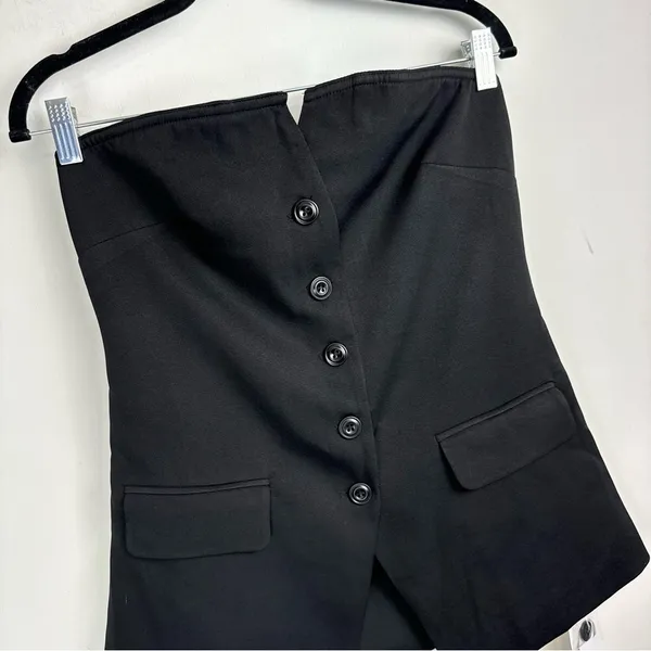NWT Commense Button Down Tube Top Sz Medium Black - Image 6