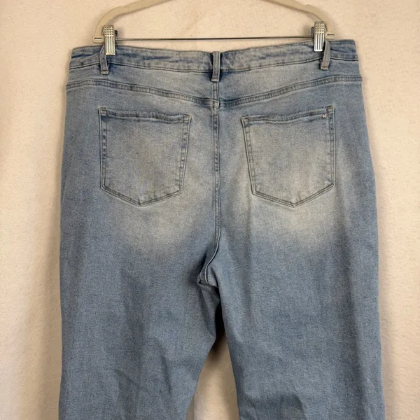 Mica Los Angeles Jeans 90's Vintage Crop Flare LightWash Distressed HighRise 20‎ - Image 7