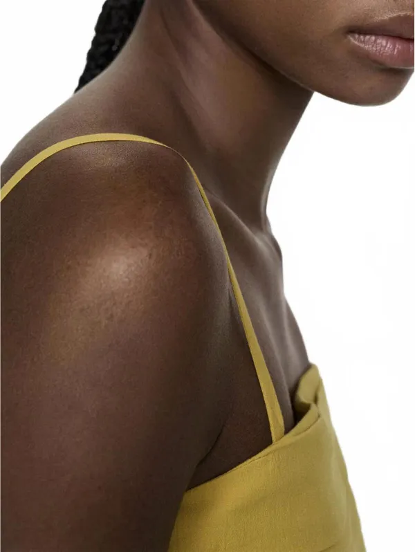 Mango Draped Neckline Dress NWT Yellow Size 2 / XS - Image 7