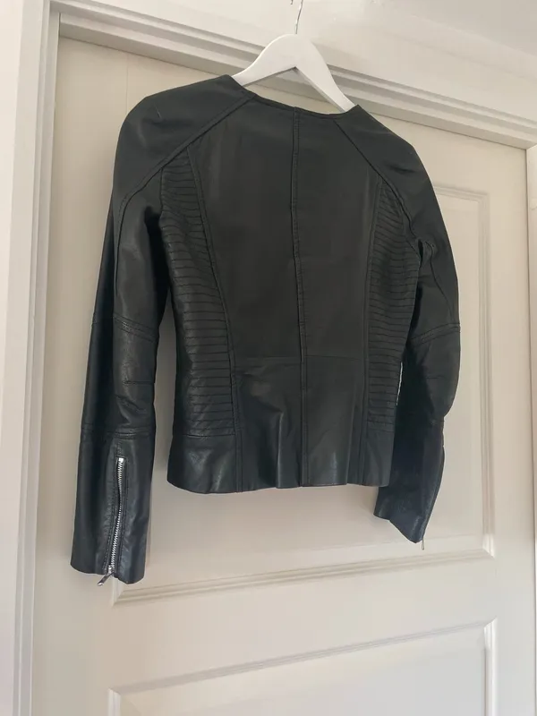 Mango Genuine Leather Biker Jacket Xs/S - Image 3