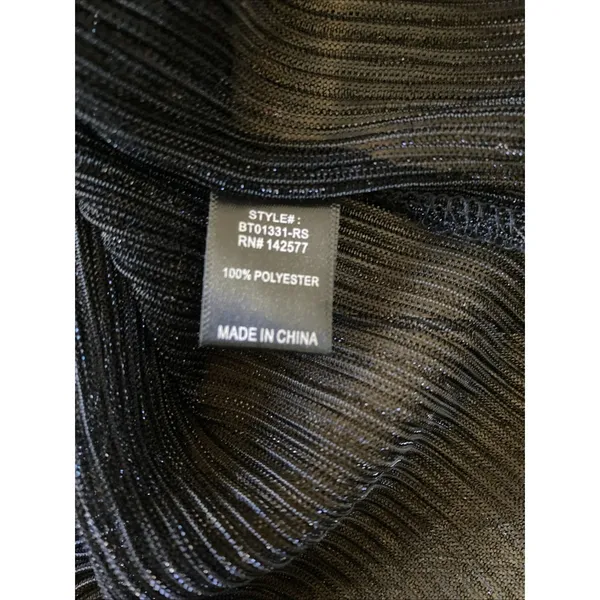 Blashe Pleated Metallic Mesh Top Womens Size S Black Sheer Shimmer Y2K‎ Edgy - Image 5