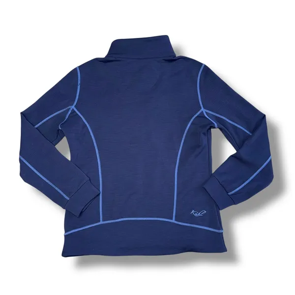 Kuhl Woolforce‎ Jacket Womens Medium Blue Excellent Asymmetrical Zip Snap Front - Image 2