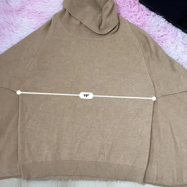 Banana Republic Turtleneck Sweater Tan Neutral Tunic‎ Cozy Pullover Womens - Image 5