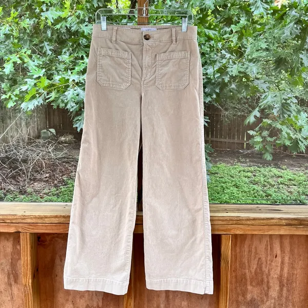 LOFT Women's Palmer Wide Leg Tan Corduroy Pants Size 30" Waist - Image 4