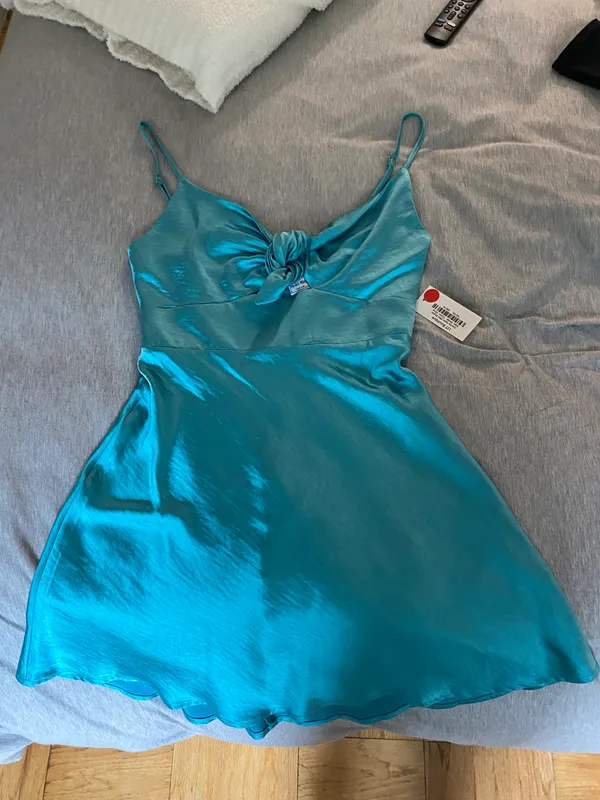 Angel Biba NWT Aqua Satin Dress - Image 2