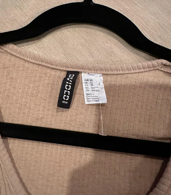 H&M Open Tie Long Sleeve Crop Top - Image 3