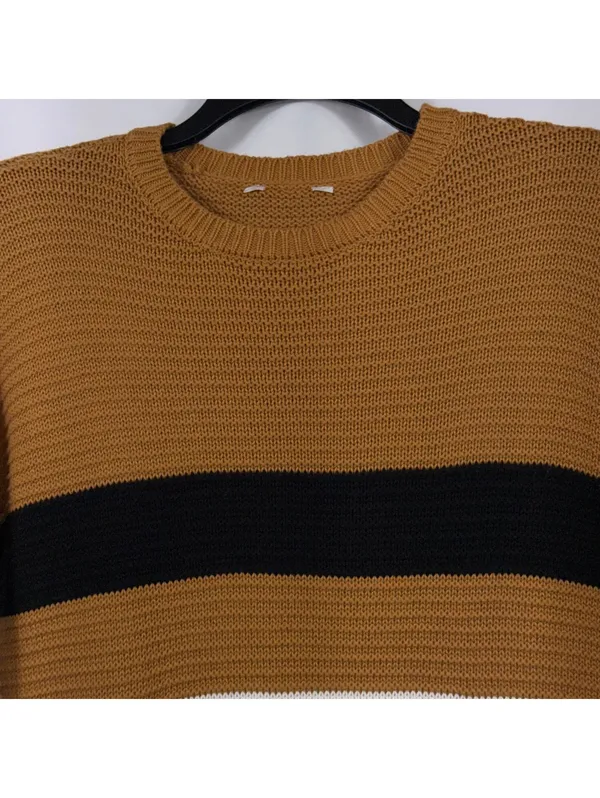 Trailblazer Brown Stripe Knit Sweater S 4-6 - Image 2