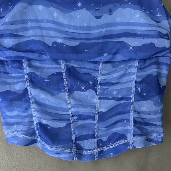 Urban Outfitters Blue Celestial Mesh Corset Cropped Tank Size Small - Image 6