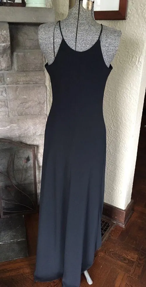 Vintage 90s Beaded Black Floor Length Formal Dress prom - Image 2
