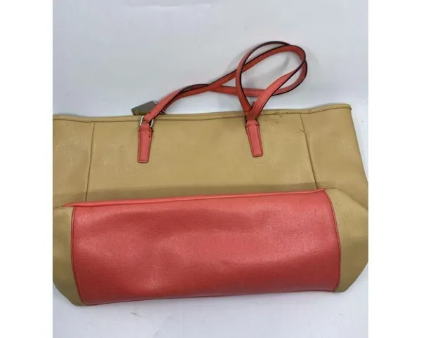 COACH Large Tan Orange Leather Tote/ Shoulder Bag - Image 13