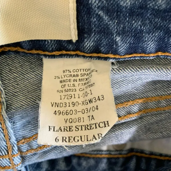 Gap Jeans Womens 6 Flare Stretch Medium Wash‎ Stretch Cotton Lycra Spandex - Image 7