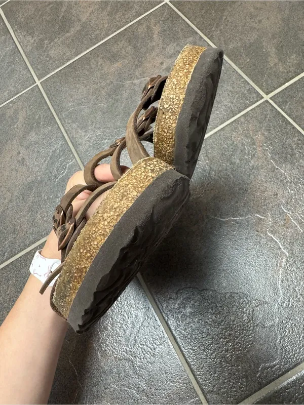 Birkenstock Florida Leather Footbed Buckle Sandals Comfort Dark Brown EU 40 US 9 - Image 6