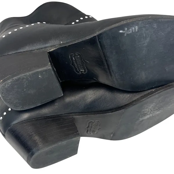 Thursday Boot Co Everyday Black Leather Studded Ankle Boots 6 Western Rocker‎ - Image 3