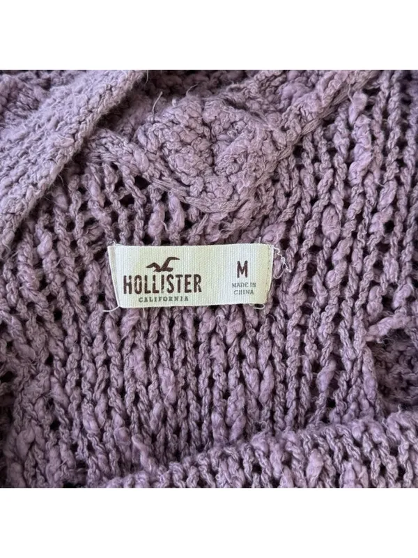 Slouchy Oversized Lilac Drop Shoulder Knit Sweater Medium Hollister Minimalist - Image 3