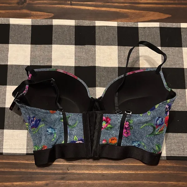Parade Floral denim look bustier small new - Image 4