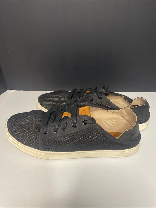 Olukai Shoes Womens 9 Pehuea Li Lace Up Low Top Sneakers Comfort Black Fabric - Image 5