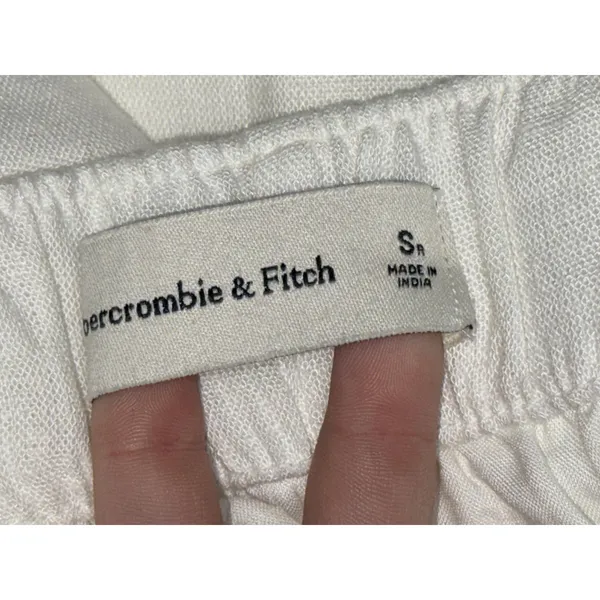 NEW Abercrombie & Fitch Off White Linen Wide Leg Trousers Dress Pants Size Small - Image 4