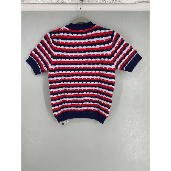Allison New York Womens Adelle Cardigan Short Sleeve Jewel Button Striped Small - Image 3