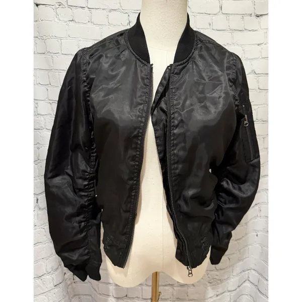 Red Fox Black Bomber Full Zip Jacket Size Small - Image 2