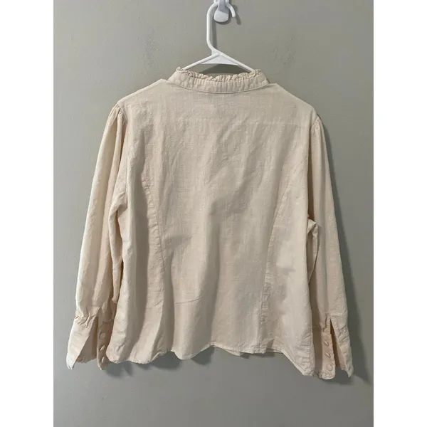New Scarlet Darkness Ivory Victorian Peasant Blouse Size XL - Image 3