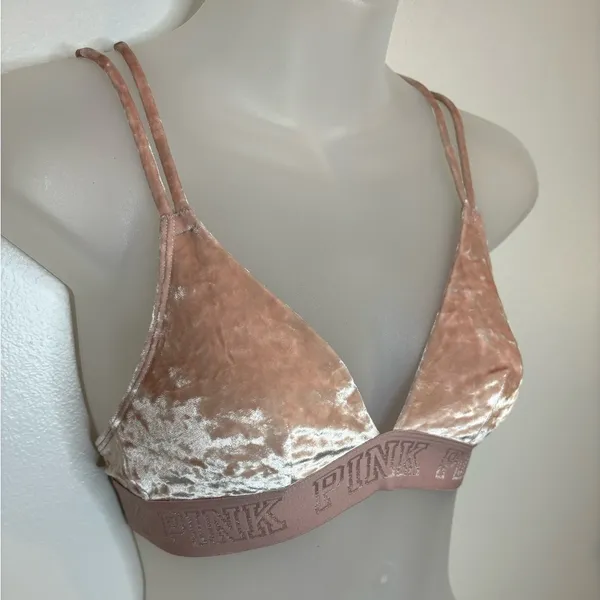 PINK Victoria’s Secret Pink Velvet Unlined Bralette Size XS - Image 3