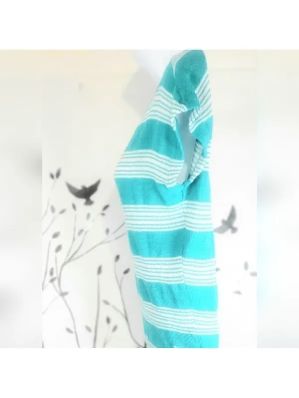 Aeropostale Womens Striped Knitted Pullover Sweater Blue White XS - Image 4