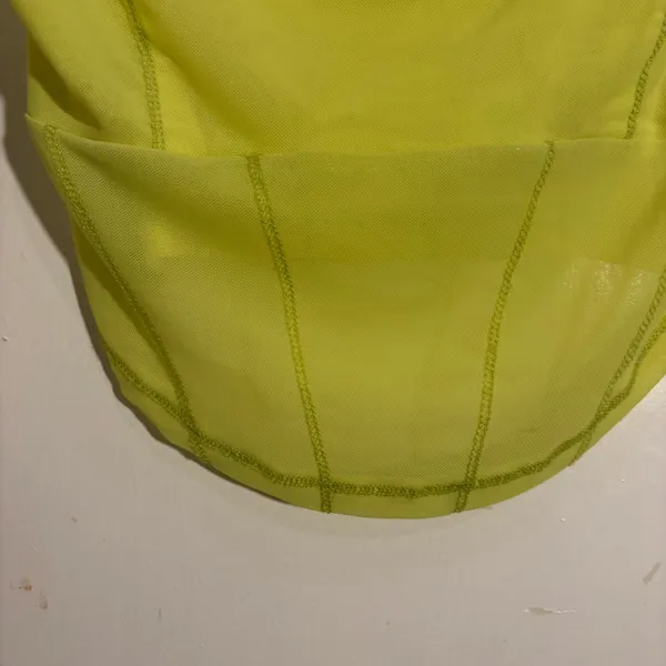 NWT Zara Sheer Mesh Neon Yellow Crop Top - Image 7
