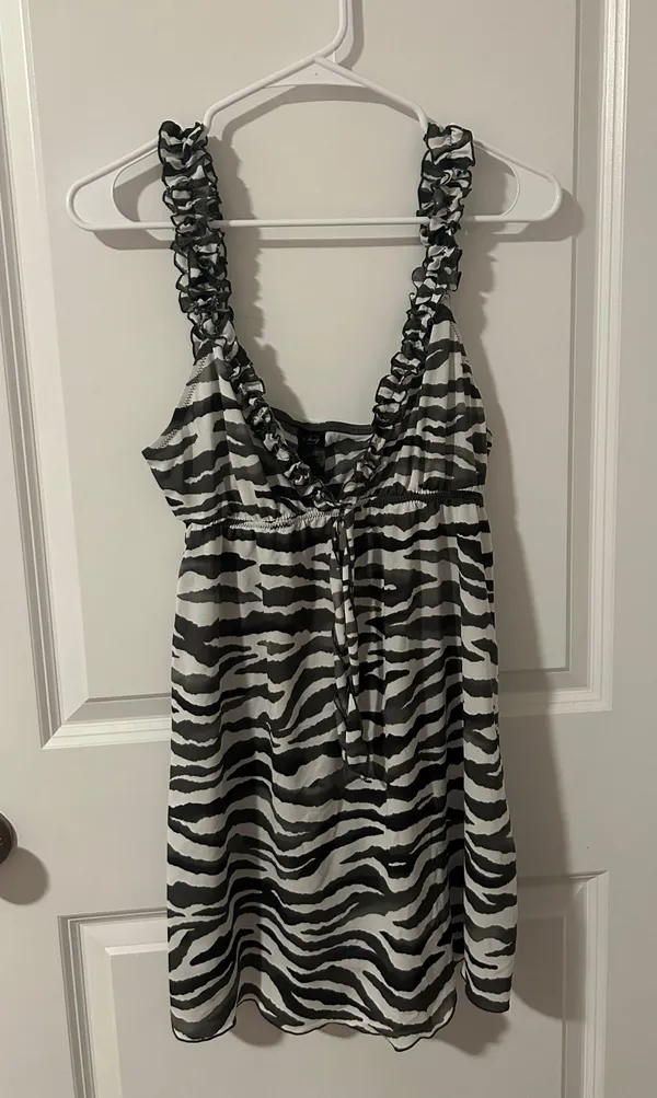 Animal Print Mini Dress Gray - Image 2