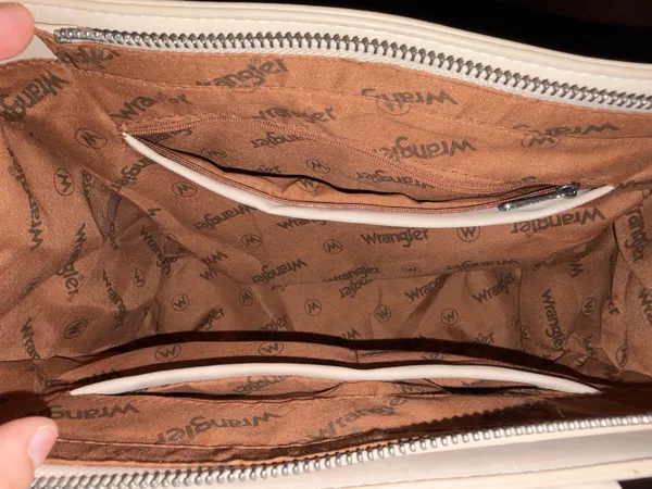 Cream and Brown Wranglers Handbag - Image 6