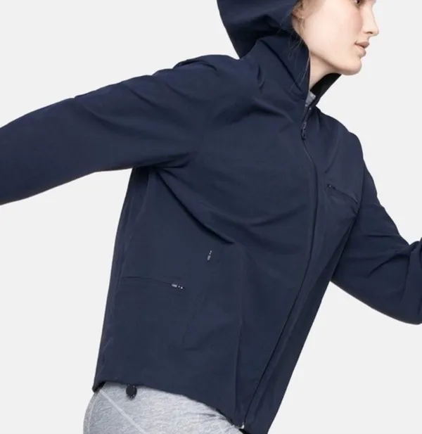 OUTDOOR VOICES Stretch Crepe Running Jacket with Hood Small - Image 3