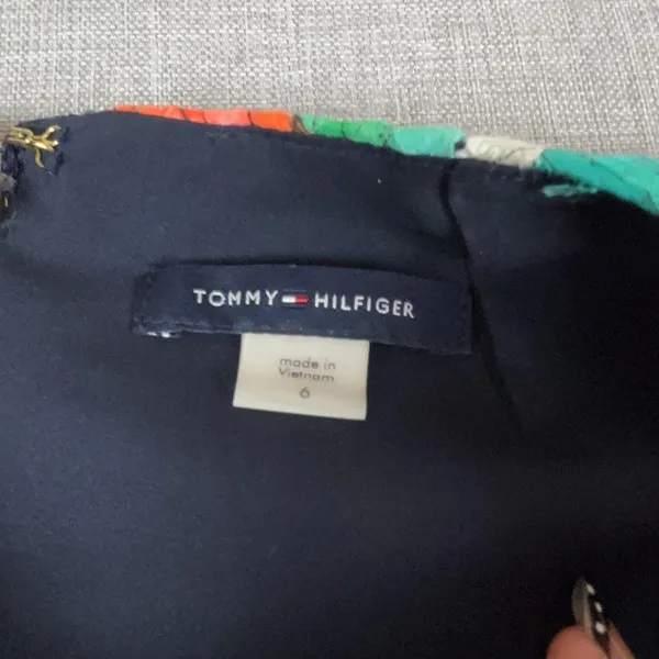 Tommy Hilfiger Dress Womens 6 Floral Fit Flare Sleeveless Knee Length Tropical - Image 2