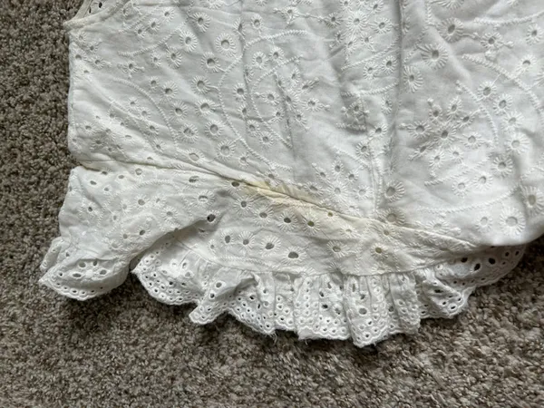 Polly White Eyelet Ruffle Mini Dress Bachelorette Wedding Shower 12 - Image 11