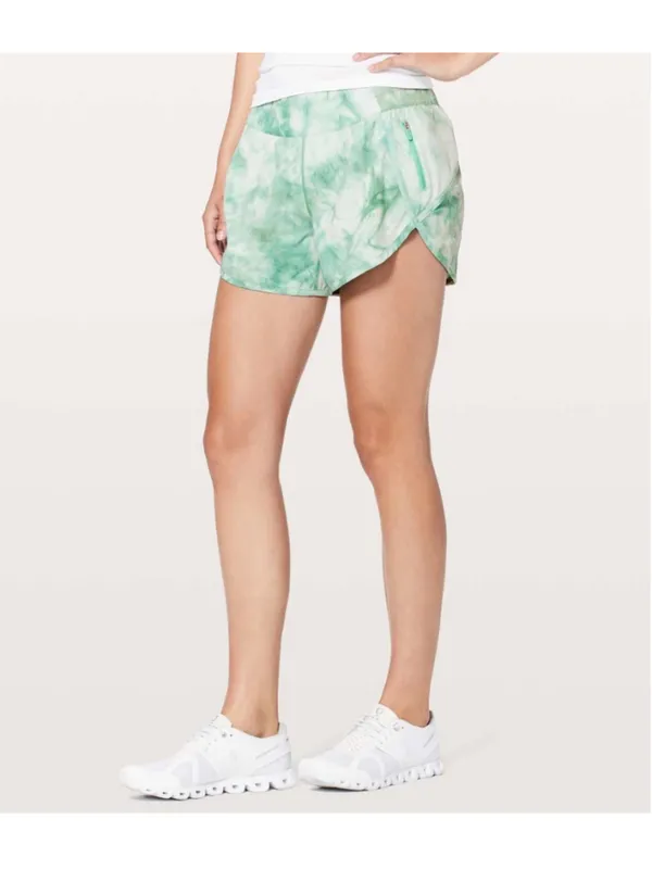 Lululemon track shorts V “4” diamond white washed marsh green athleisure sz 4 - Image 2