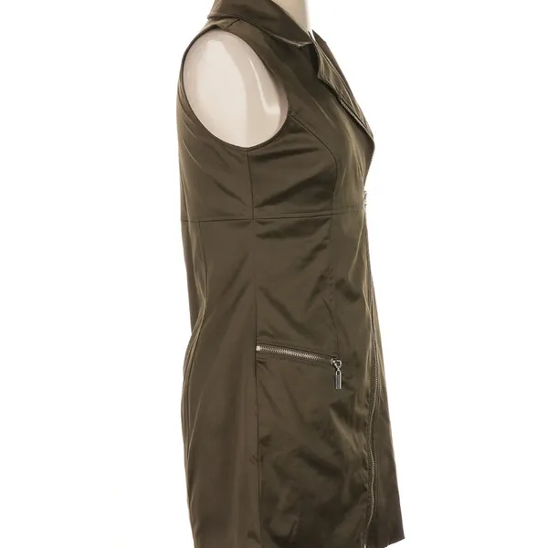 Bebe Olive Zip-Up Mini Vest Dress - Image 3