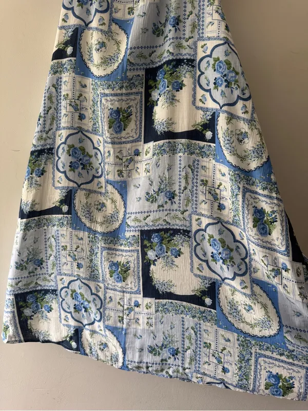 NEW!! Abercrombie & Fitch Blue Floral‎ Patchwork Summer Dress - Image 4