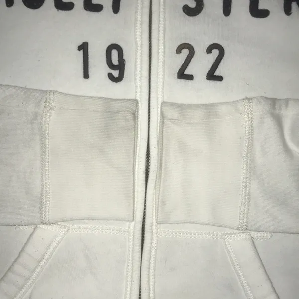 HOLLISTER California 1922 zip up hoodie white with black lettering Y2K size M - Image 9