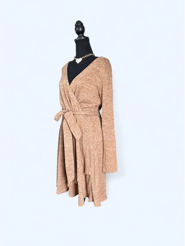 Anthropologie Saturday Sunday Cottagecore Romantic Knit Wrap Dress size medium - Image 4