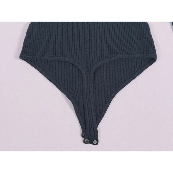 Abercrombie & Fitch Ribbed Square Neck Bodysuit Size XS Black Minimalist Preppy - Image 7